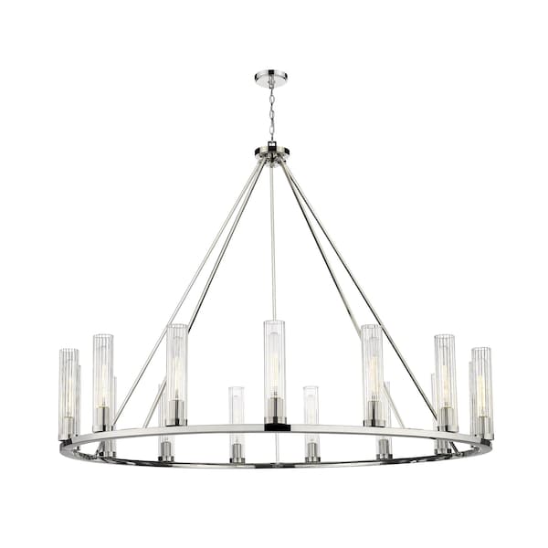 Z-Lite Beau 15 Light Chandelier, Polished Nickel & Clear 3031-15PN - main